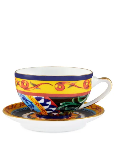 Dolce & Gabbana archive-print porcelain tea set Multicolour TC0102TCA17