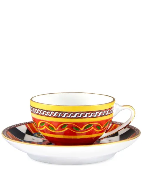 Dolce & Gabbana Carretto Siciliano espresso cups with saucers (set of two) Yellow TC0100TCA13