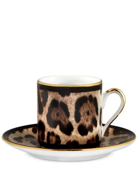 Dolce & Gabbana leopard-print porcelain espresso set Black TC0092TCA71