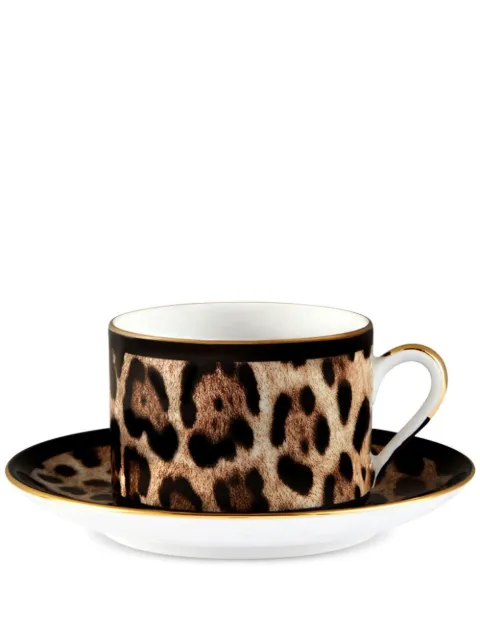 Dolce & Gabbana leopard-print porcelain tea set Black TC0093TCA71