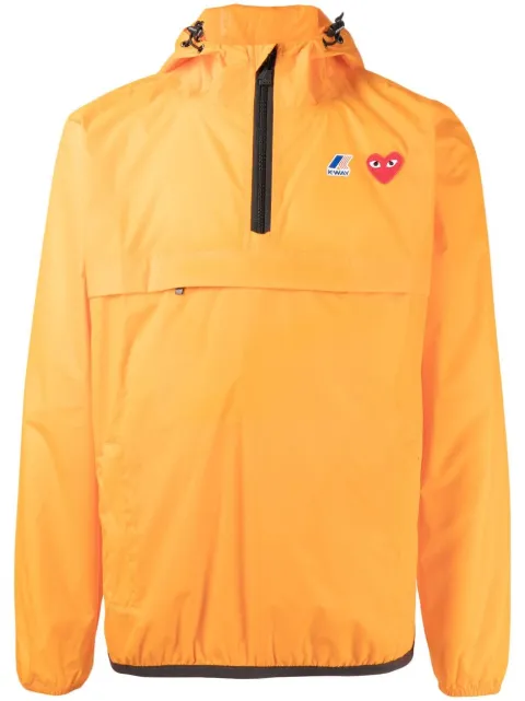 Comme Des Garçons Play x K-Way quarter-zip hoodie Orange AZJ502051
