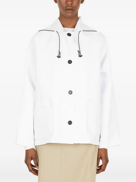 KASSL Editions Sailor hooded button raincoat White C191010000W