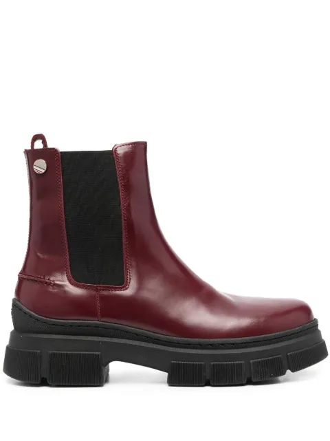 Tommy Hilfiger chunky-sole leather Chelsea boots Red FW0FW06649