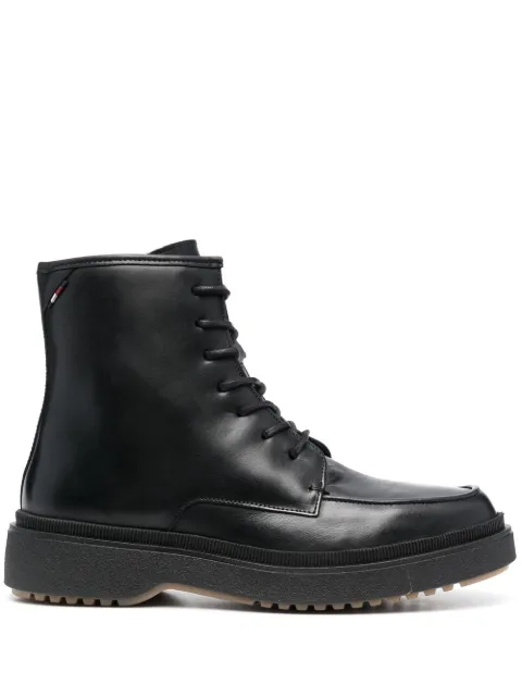 Tommy Hilfiger lace-up leather ankle boots Black FM0FM04194