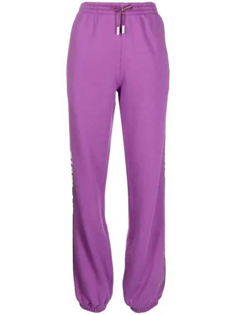Off-White logo-tape cotton track pants Purple OWCH013S22JER0013700