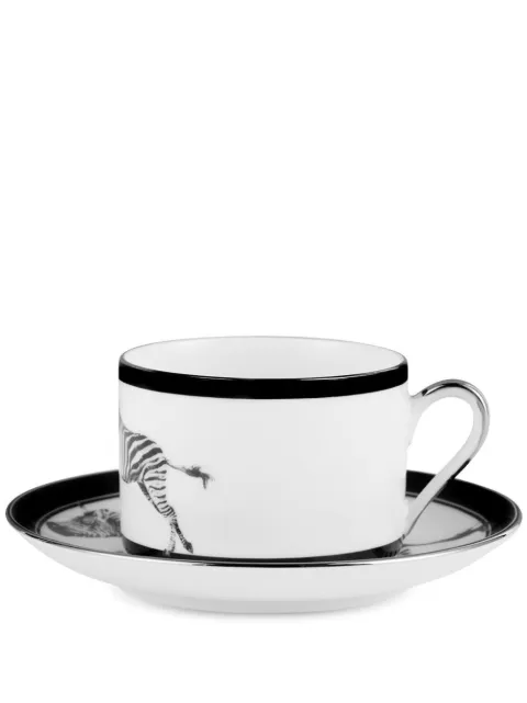 Dolce & Gabbana zebra-print porcelain tea set White TC0093TCAH3