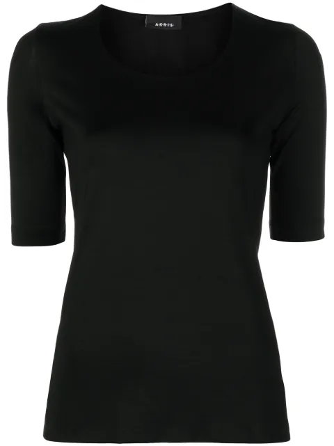 Akris fitted short-sleeve knit top Black 914600082784009