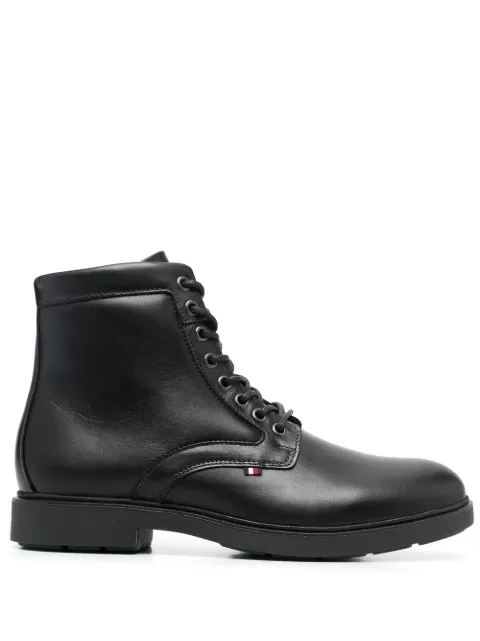 Tommy Hilfiger lace-up leather boots Black FM0FM04184