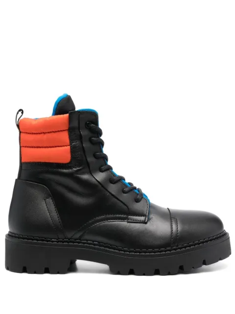 Tommy Jeans padded-detail lace-up boots Black EM0EM01063