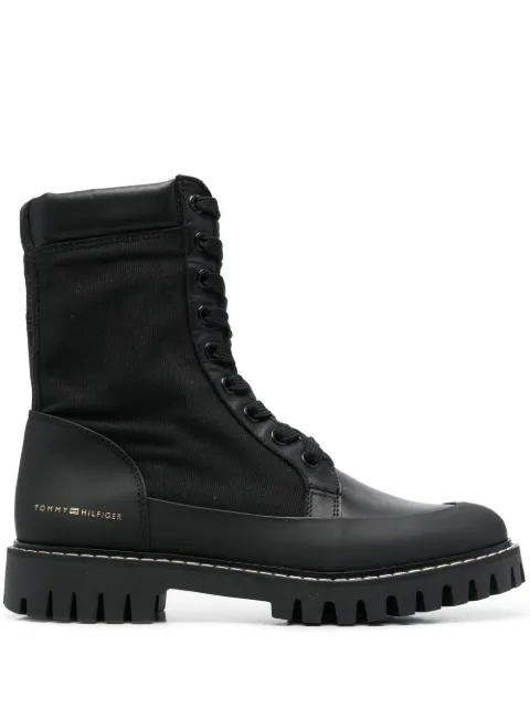 Tommy Hilfiger logo-stamp lace-up boots Black FW0FW06549