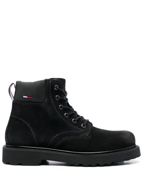 Tommy Jeans lace-up suede ankle boots Black EM0EM01059