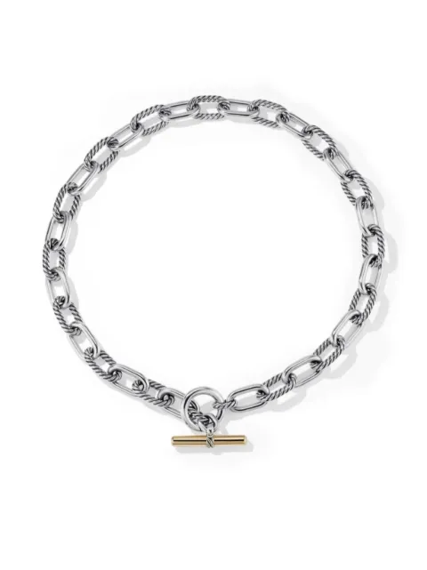 David Yurman 18kt yellow gold and silver Madison Toggle chain necklace (11mm) Silver N17550S818