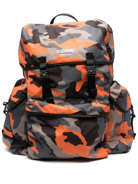 DSQUARED2 camouflage print backpack Orange BPM007716805525