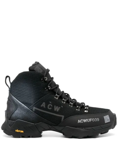 A-COLD-WALL* logo-print mesh high-top sneakers Black ACWUF039