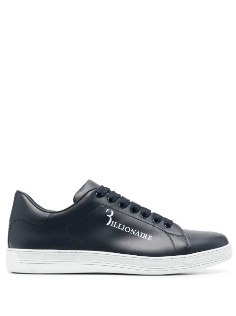 Billionaire calf-leather low-top sneakers Blue RABSMSC3792BLE029N