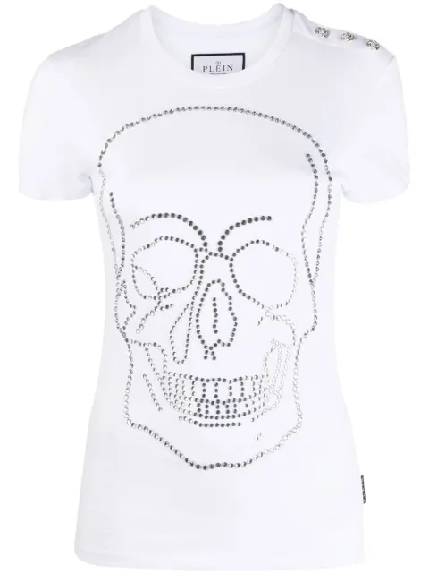 Philipp Plein crystal-embellished T-shirt White FABCWTK2506PJY002N