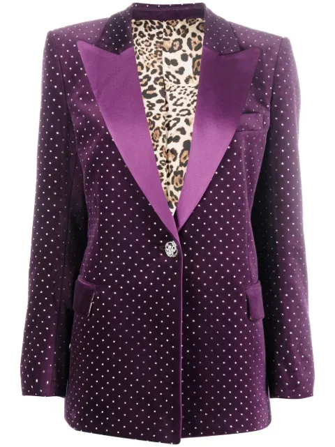 Philipp Plein crystal-embellished blazer Purple FABCWRF0501PTE003N