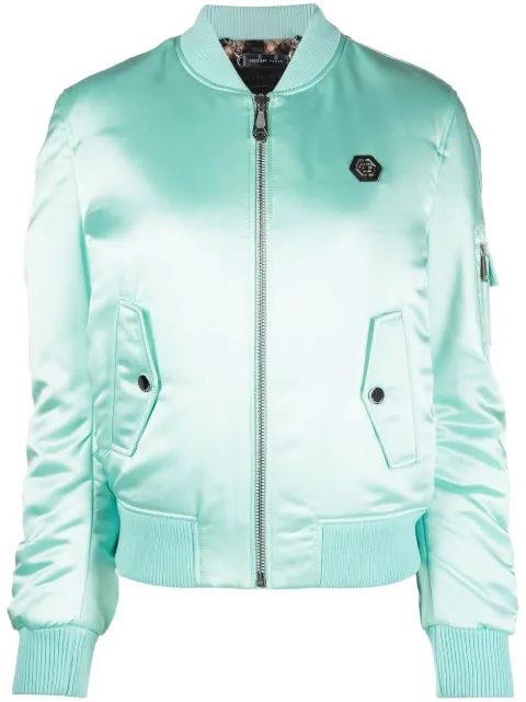 Philipp Plein oversized bomber jacket Blue FABCWRB1078PNY002N
