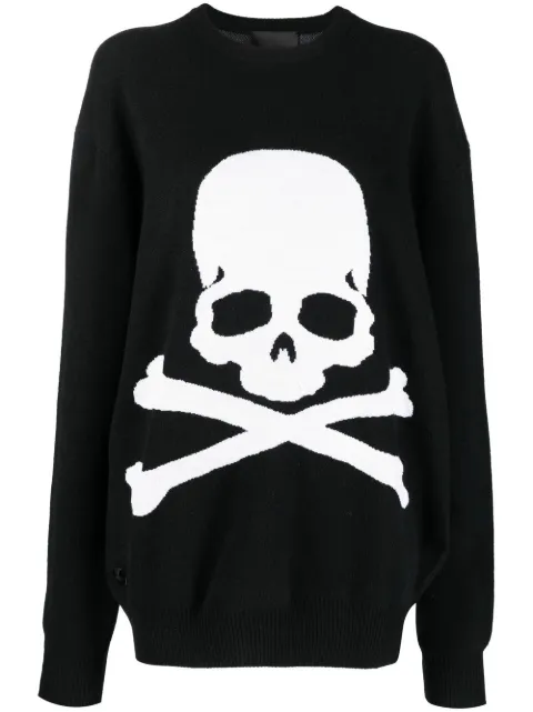 Philipp Plein Skull Bones crew-neck jumper Black FABCWKO0526PKN002N