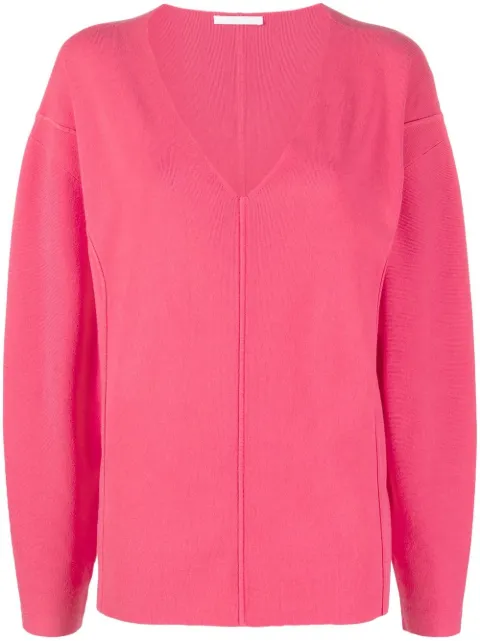 Helmut Lang V-neck puff-sleeve jumper Pink M02HW713