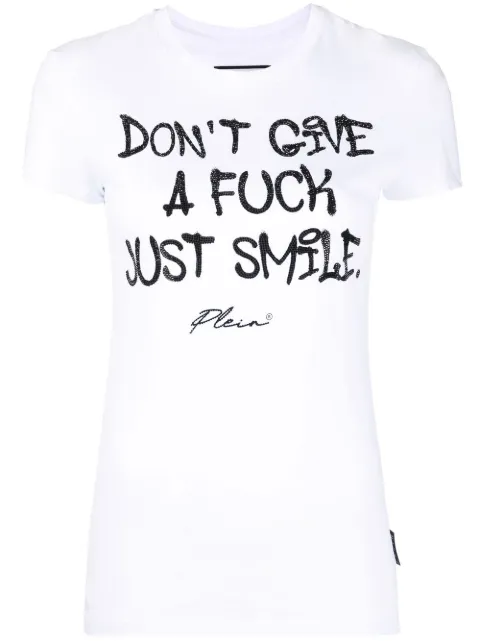Philipp Plein Sexy Pure rhinestone-embellished T-shirt White FABCWTK2526PJY002N