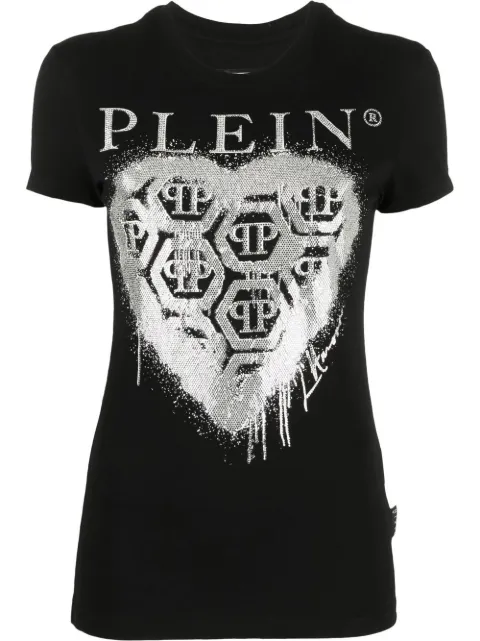 Philipp Plein logo-print short-sleeve T-shirt Black FABCWTK2528PJY002N
