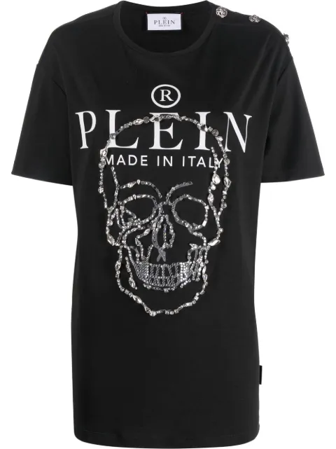 Philipp Plein logo-print short-sleeve T-shirt Black FABCWTK2601PJY002N