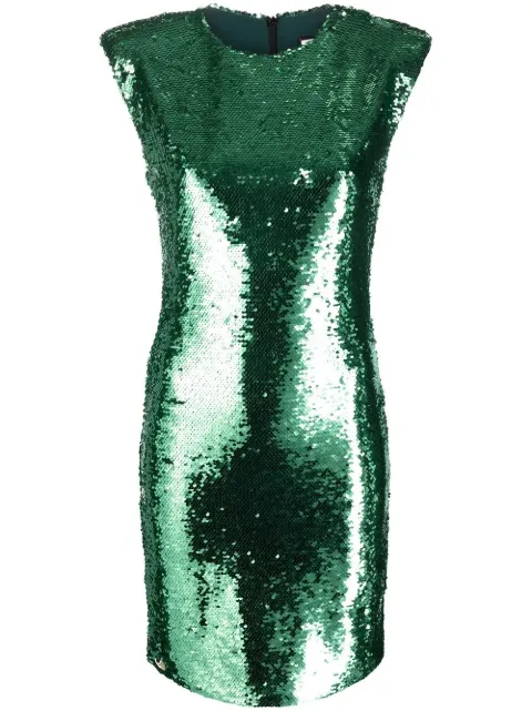 Philipp Plein sequin-embellished sleeveless dress Green FABCWTG0487PTE003N