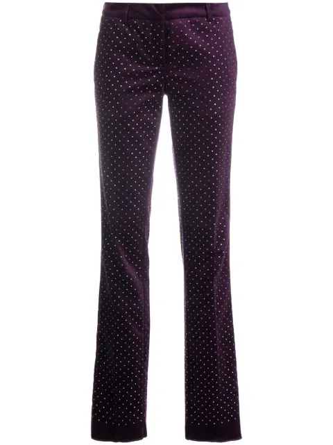Philipp Plein Office crystal-embellished trousers Purple FABCWRT1270PTE003N