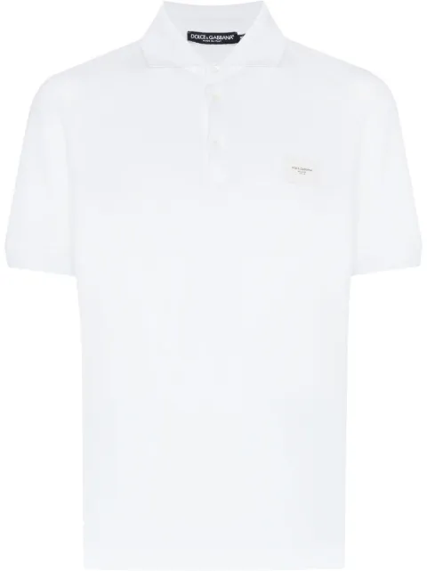 Dolce & Gabbana logo plaque polo shirt White G8KK1TFU7EN