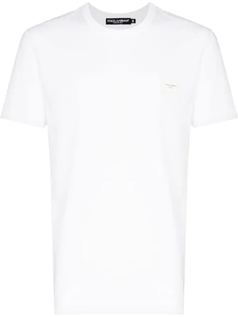 Dolce & Gabbana logo-tag cotton T-shirt White G8KJ9TFU7EQ
