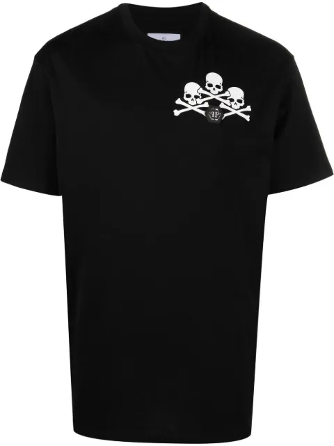 Philipp Plein skull-print detail T-shirt Black FABCMTK5715PJY002N