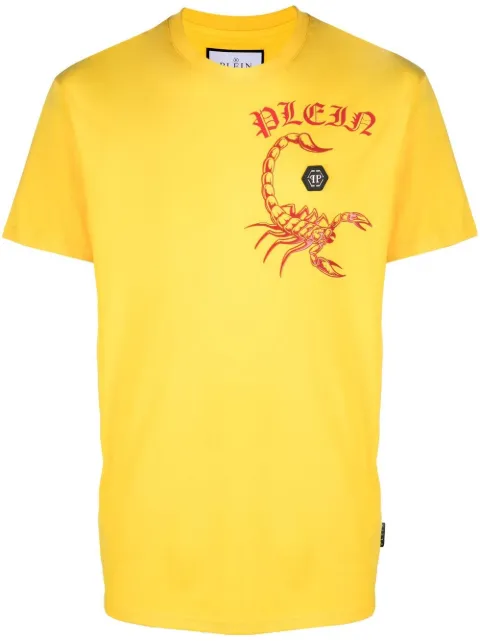 Philipp Plein chest logo-print detail T-shirt Yellow FABCMTK5710PJY002N