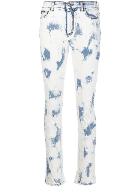 Philipp Plein bleach-wash straight-leg jeans Blue FABCWDT2143PDE004N