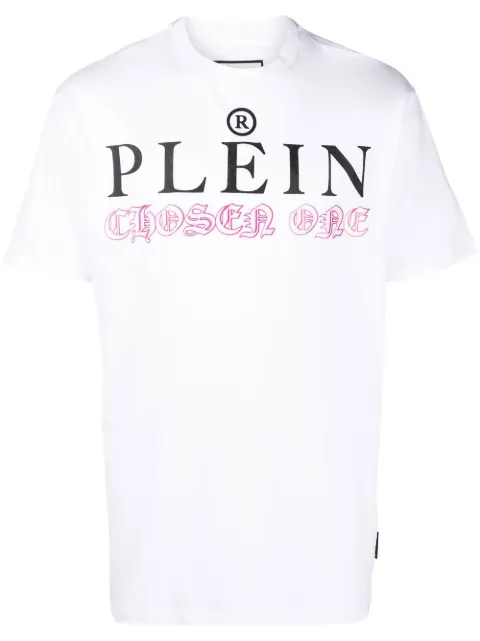 Philipp Plein logo-print detail T-shirt White FABCMTK5692PJY002N