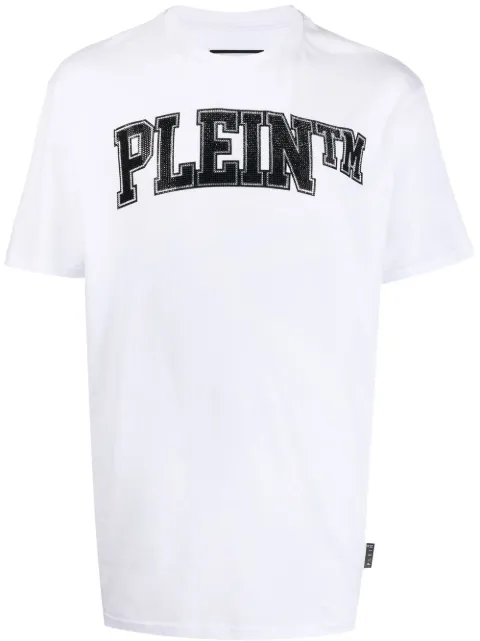 Philipp Plein Stones logo-embellished T-shirt White FABCMTK5639PJY002N
