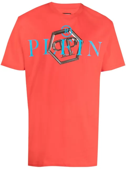 Philipp Plein logo-print short-sleeved T-shirt Red FABCMTK5636PJY002N