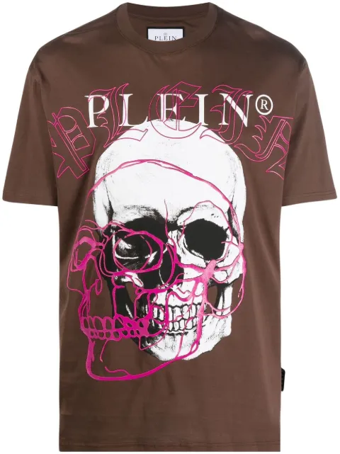Philipp Plein round neck T-shirt Brown FABCMTK5634PJY002N