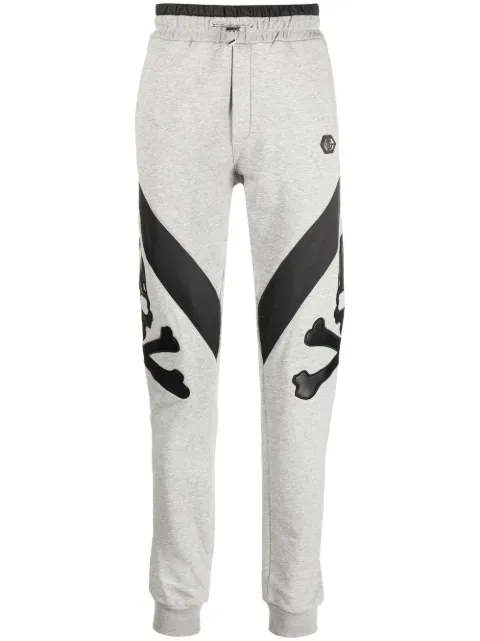 Philipp Plein skull-print track pants Grey FABCMJT2033PJO002N