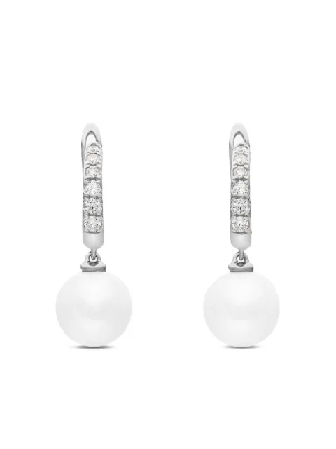 David Yurman sterling silver pearl and diamond drop earrings (15.6mm) Silver E17776DSSDPEDI