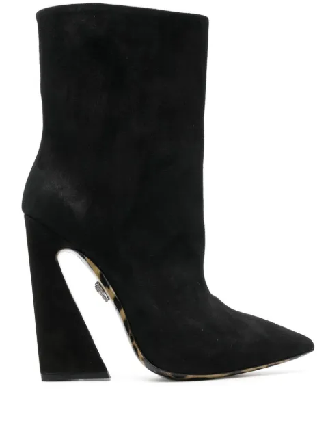 Philipp Plein leopard-sole 130mm ankle boots Black FABSWSD0423PLE010N