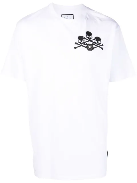 Philipp Plein skull-print detail T-shirt White FABCMTK5715PJY002N