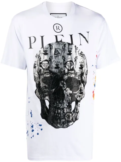 Philipp Plein skull-print short-sleeve T-shirt White FABCMTK5690PJY002N