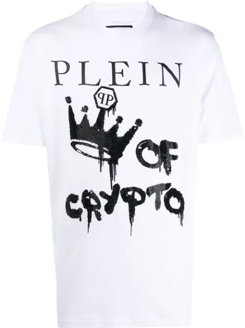 Philipp Plein graphic-print short-sleeve T-shirt White FABCMTK5647PJY002N