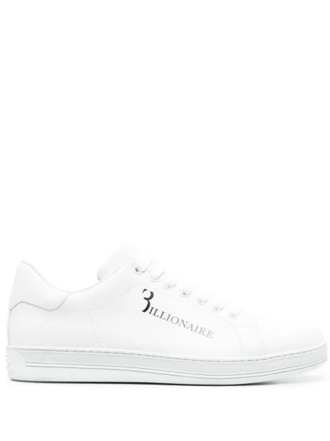 Billionaire logo-print leather sneakers White RABSMSC3792BLE029N