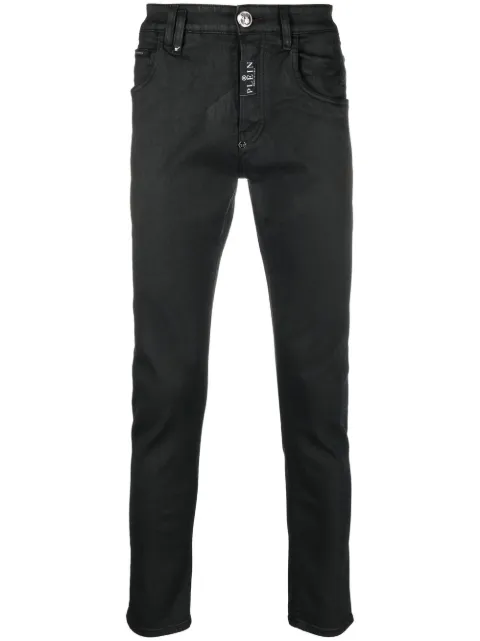 Philipp Plein skull-patch skinny-cut jeans Black FABCMDT3085PDE004N