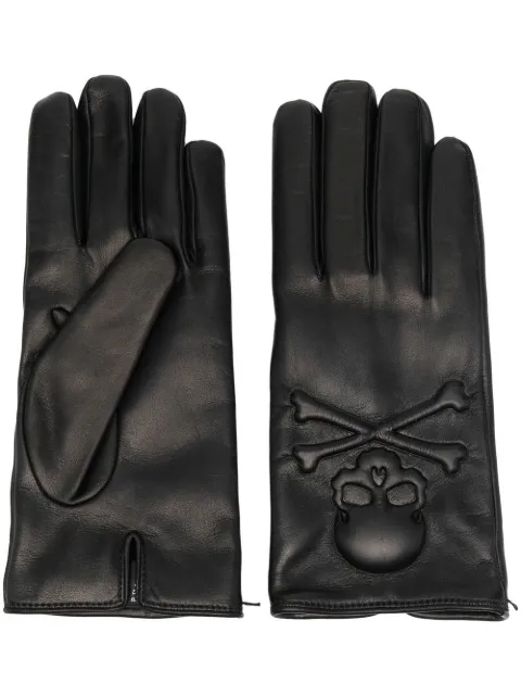 Philipp Plein cashmere-lined leather gloves Black FABAMAB0043PLE075N