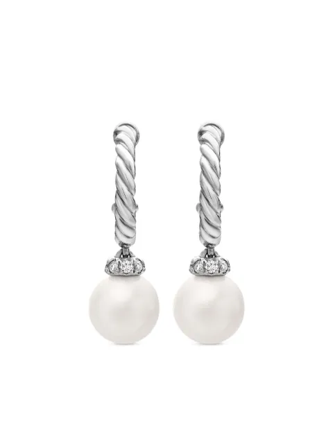 David Yurman sterling silver pearl-drop hoop earrings (18.4mm) Silver E17778DSSDPEDI