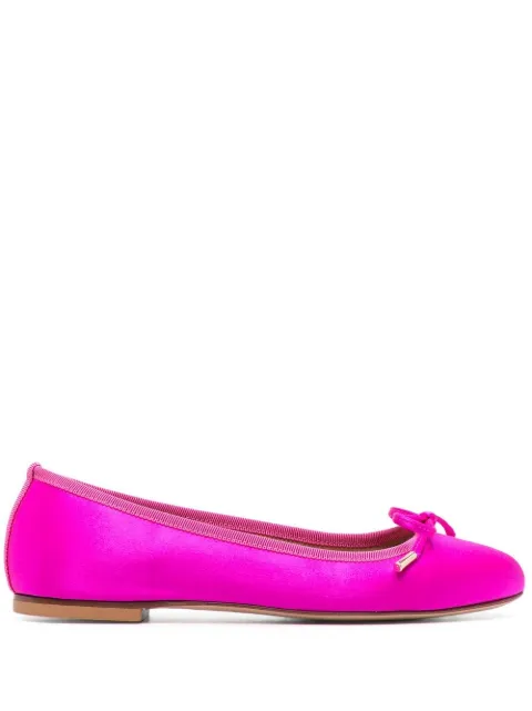 Scarosso Carla bow-detail ballerina shoes Pink CARLABALLPINSILK