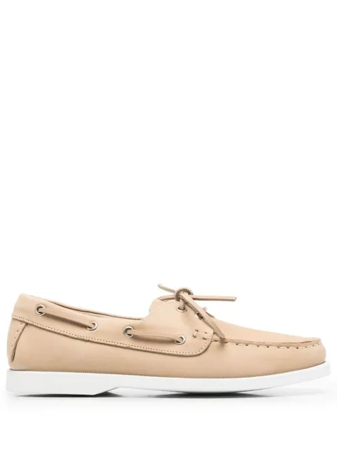 Scarosso Oprah leather boat shoes Neutrals OPRAH